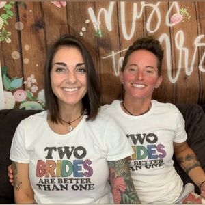 Matching BRIDES T-shirts Bridal shower wedding lesbian gay